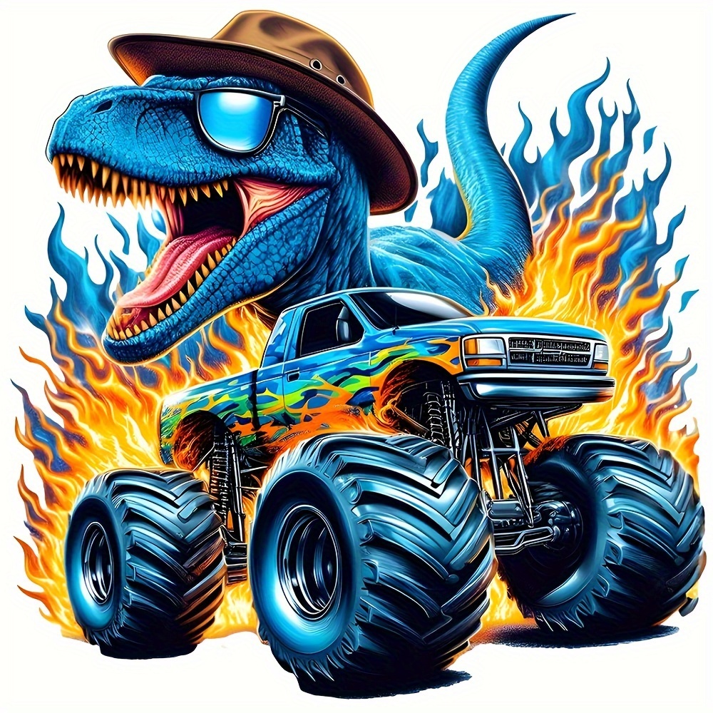 Iron On Patch - Parche Termoadhesivo Dragon Hunter Monster Truck