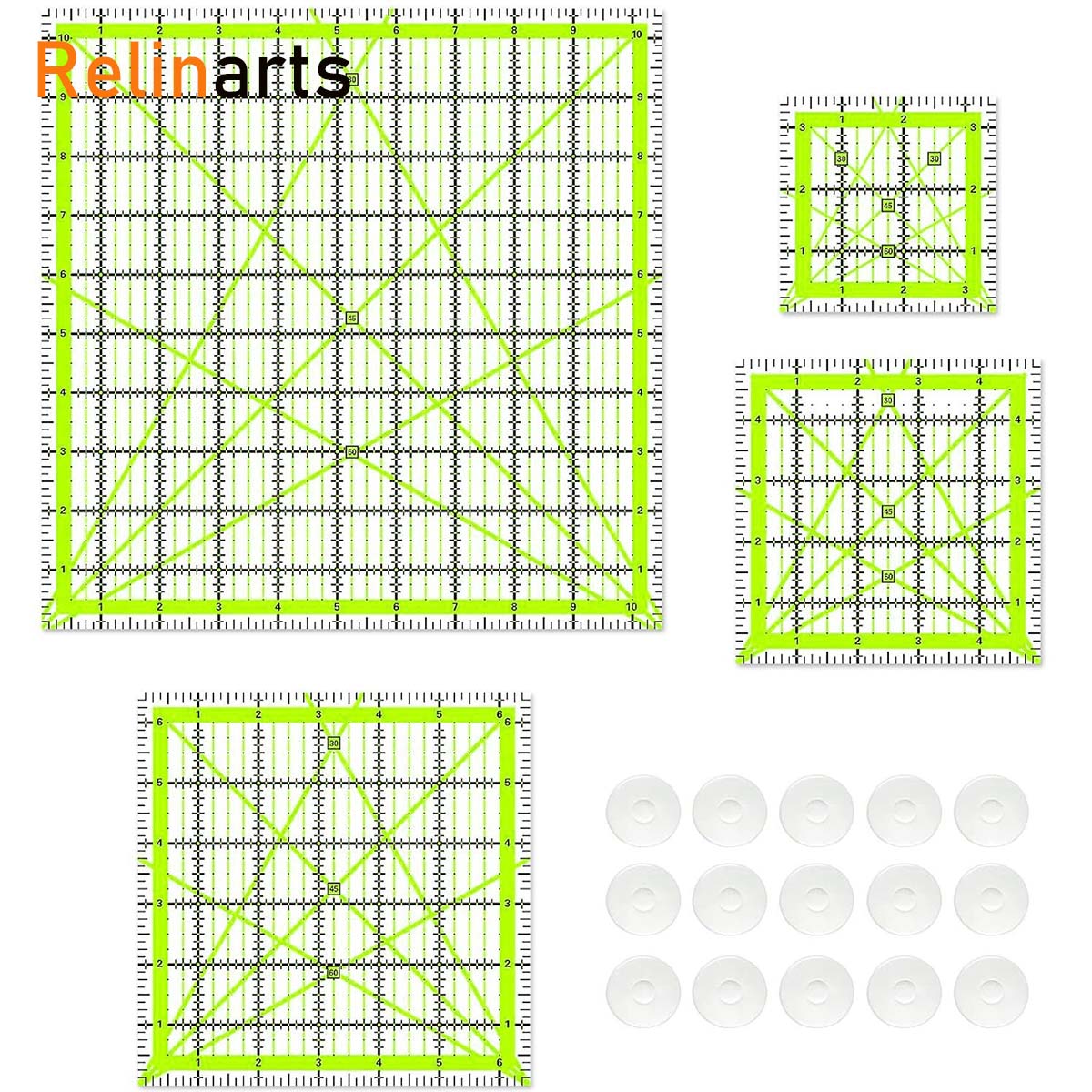 Quilting Ruler Square - Juego de 4 reglas cuadradas de