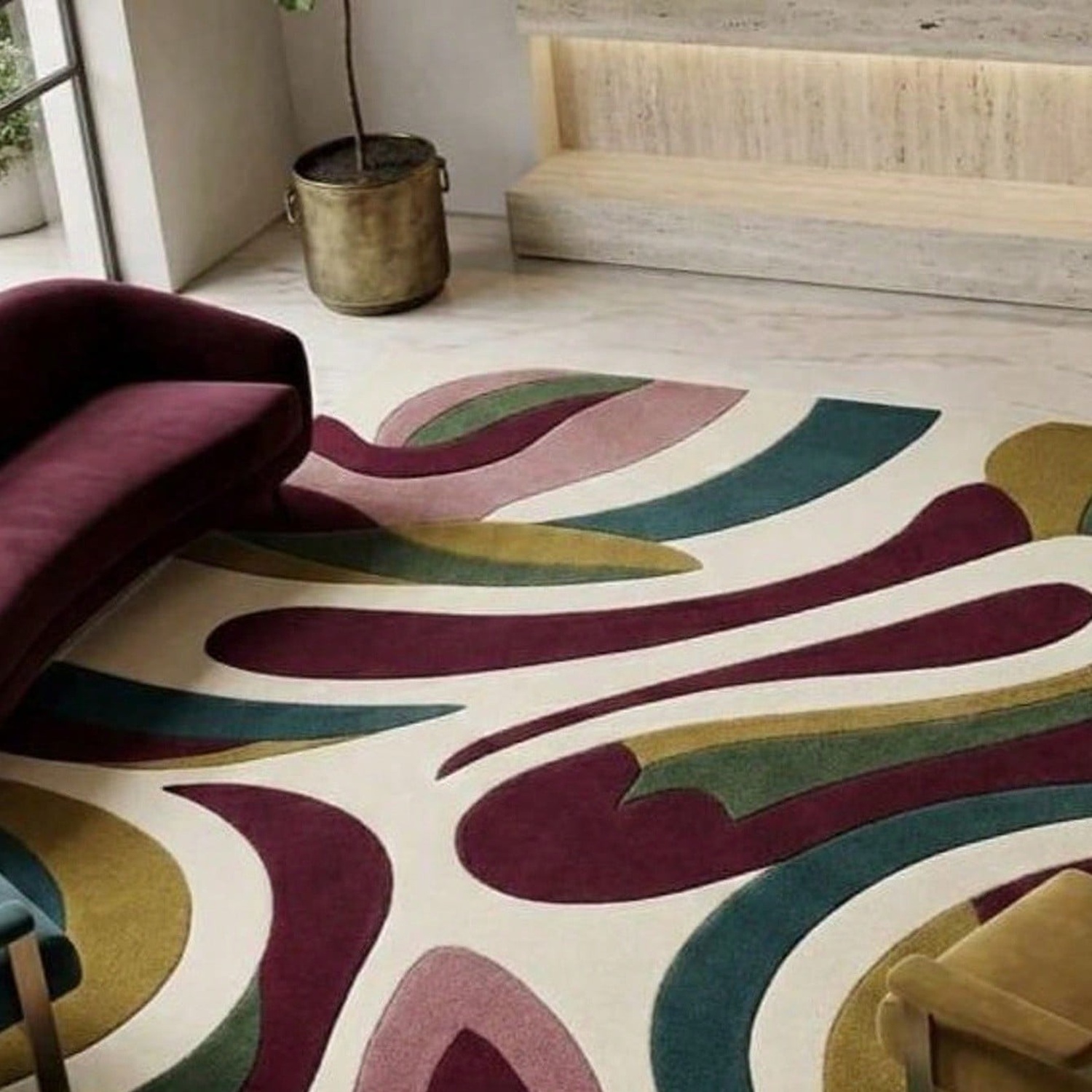 Century Textile & Sewing Supply - Alfombra con Patrón Abstracto, Alfombra de
