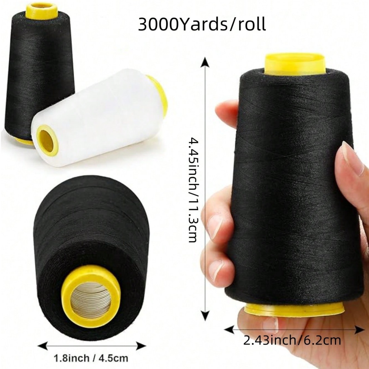 1-6 rollos de hilo de 3000 yar - Serger Thread Cone reseña y precio