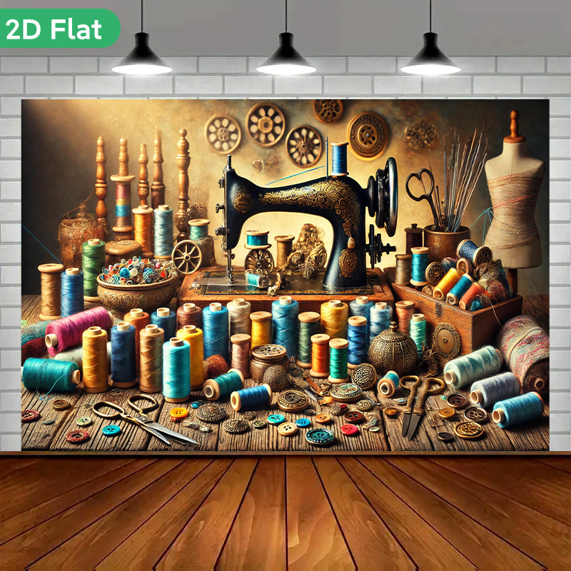 Tapiz de Pared Vintage Retro p - Textiles Sewing Machine reseña y precio